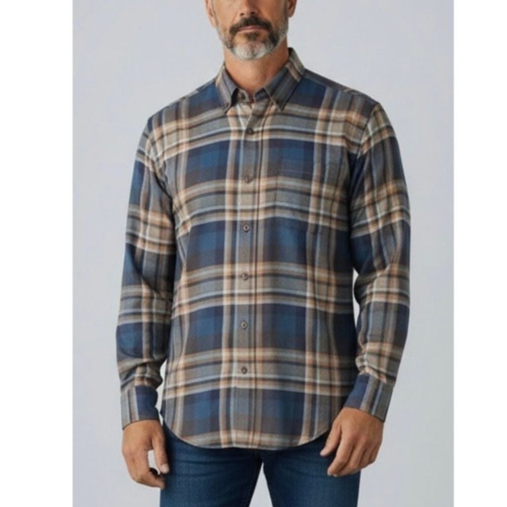 Circle of Gentlemen plaid button front  dress shirt size 17x43 Aaron1-b